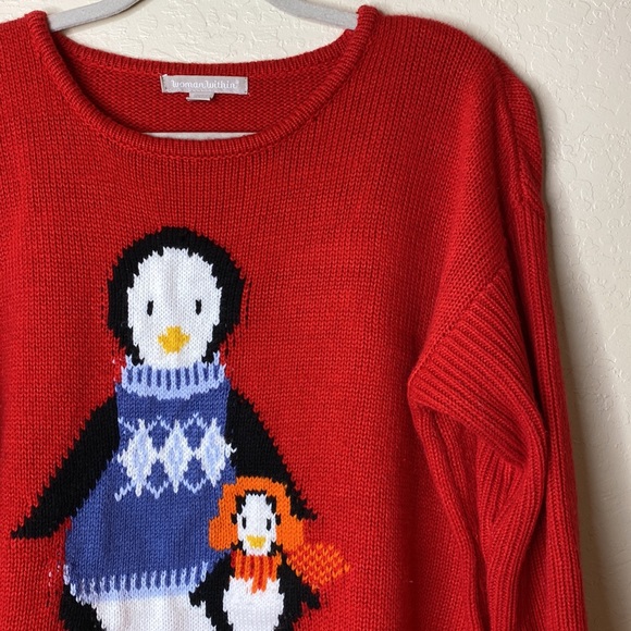 Woman Within Sweaters - Penguin winter sweater
